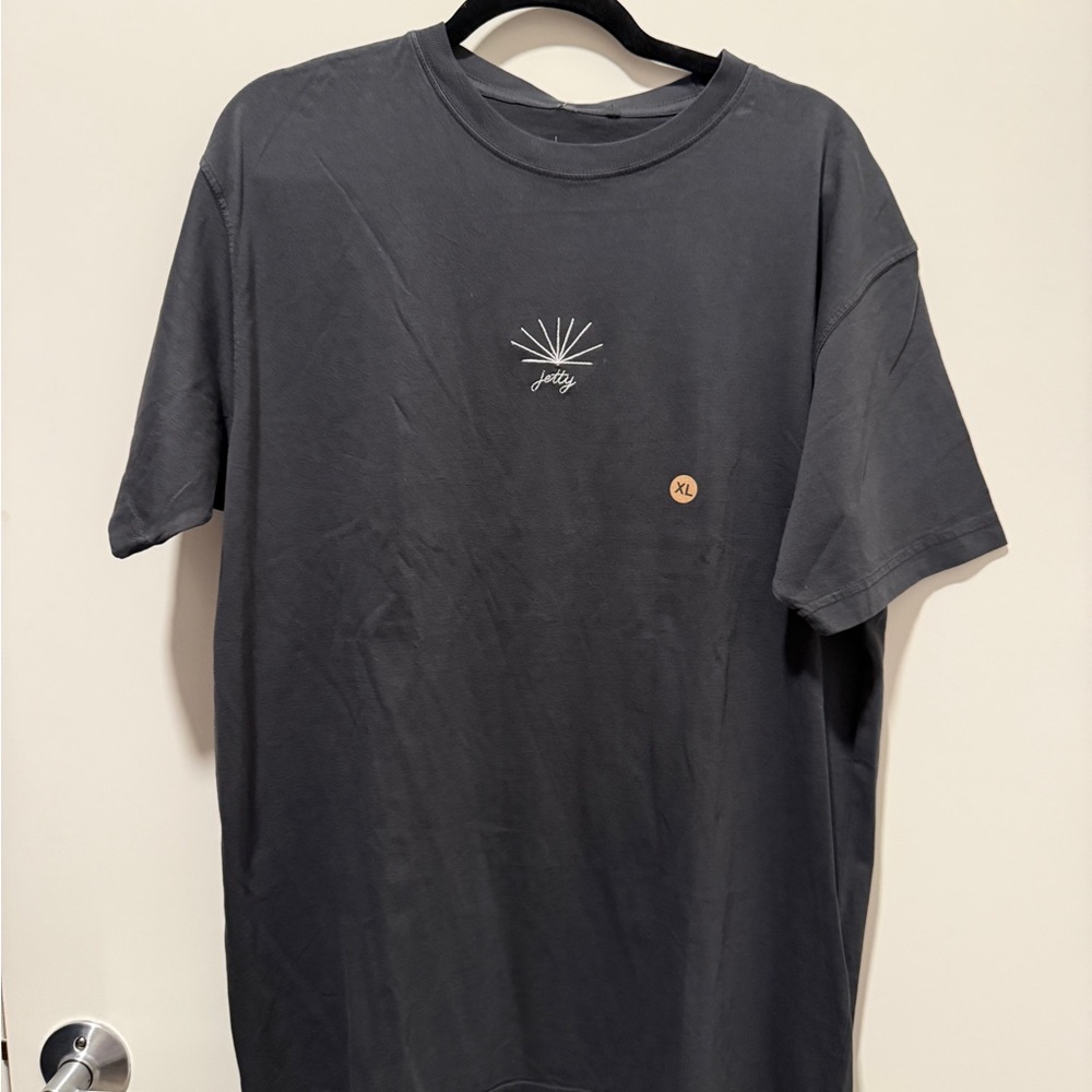 Jetty Charcoal Graphic Crew Neck T-Shirt NEW